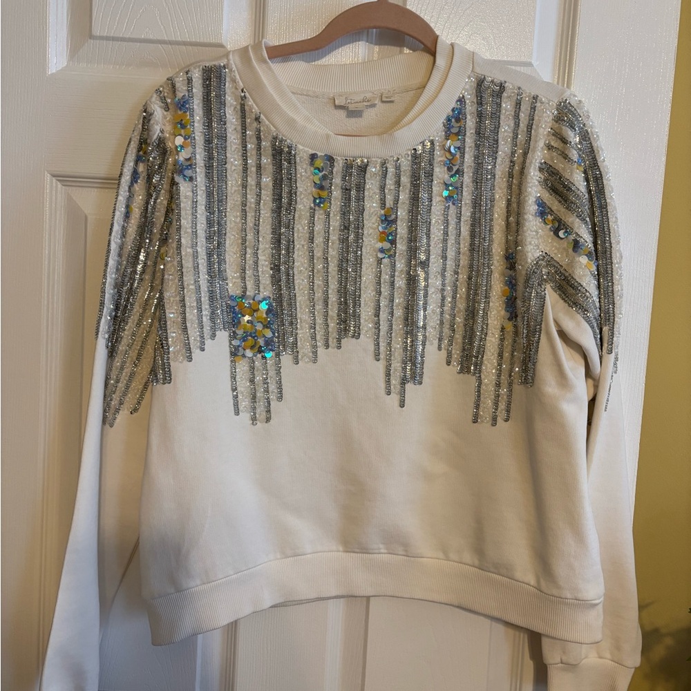 Anthropology Let Me Disco Sequin Sweatshirt - Picture 10 of 12